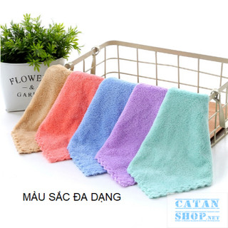 Khăn Lau Mặt Lông Cừu Kiểu Trơn/ Kiểu Sọc Mềm Mại Da Nhạy Cảm, Khăn Mặt Hàn Quốc Thấm Hút Nhiều Màu Xinh Xắn