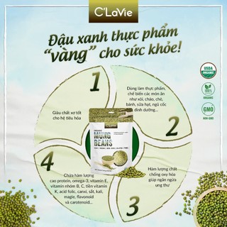 Đậu xanh hữu cơ C'LaVie 200g thuần hữu cơ, không biến đổi gen