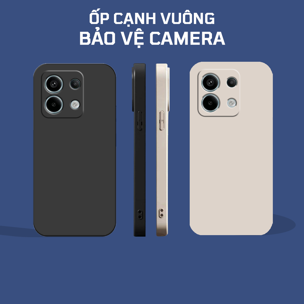 Ốp lưng Xiaomi Redmi Note 13, Note 13 Pro TPU cạnh vuông | Vỏ bao điện thoại dẻo, bảo vệ camera
