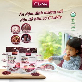 Đậu đỏ azuki, kidney hữu cơ C'LaVie 200g giàu chất xơ, nấu chè, cháo cho bé ăn dặm