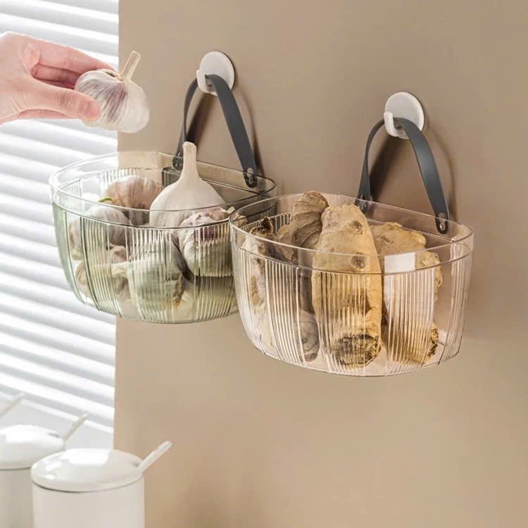Giỏ treo tường đựng hành tỏi trong suốt mẫu mới tiện lợi