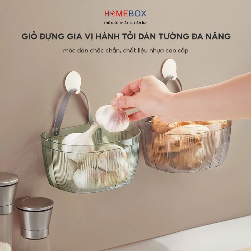 Giỏ treo tường đựng hành tỏi trong suốt mẫu mới tiện lợi