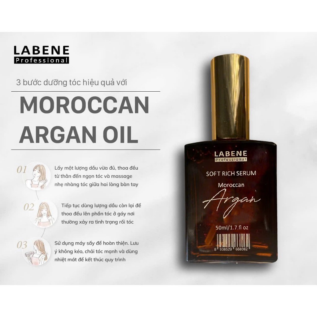 Ảnh Serum Tinh Dầu Dưỡng Tóc Moroccan Argan 50ml, Làm Mềm Mượt, Dưỡng Ẩm ,Giúp Tóc Óng Ả Chắc Khỏe | LABENE OFFICIAL 2