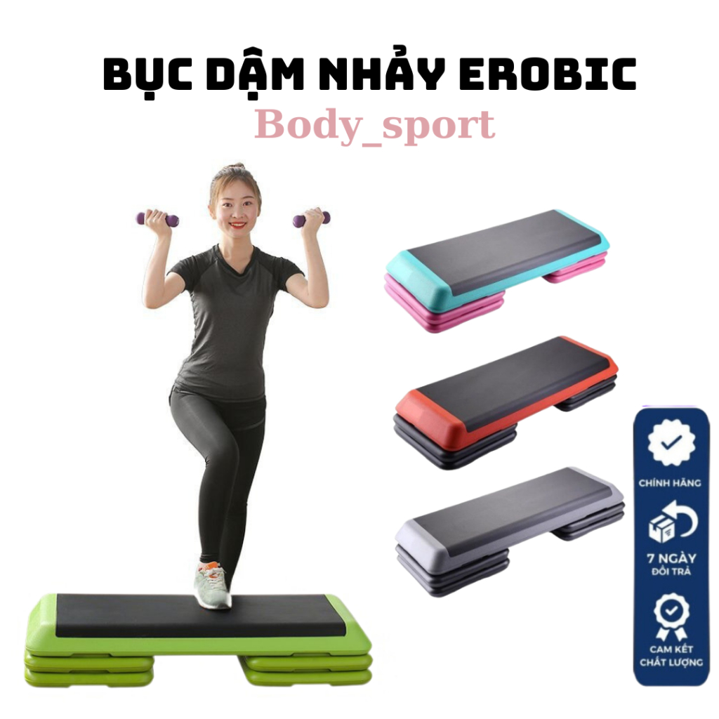 Bục nhảy steptok bục tập aerobic, gym bục tập thể dục chống trượt 72cm 110cm nhựa ABS siêu bền