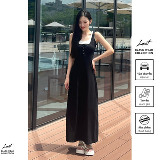 Set váy ba lỗ cổ vuông kèm áo trắng LUST chất liệu dày dặn O72