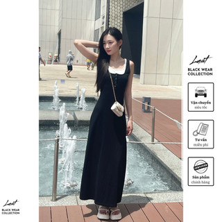 Set váy ba lỗ cổ vuông kèm áo trắng LUST chất liệu dày dặn O72