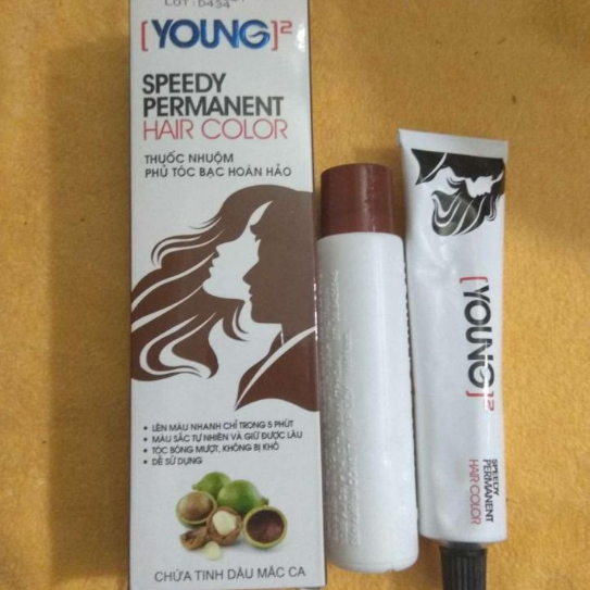 Young Speedy Permanent Hair Color - Thuốc nhuộm tóc phủ bạc tỷ lệ tóc bạc 50-60% (60ml) (Đã bao gồm trợ nhuộm)
