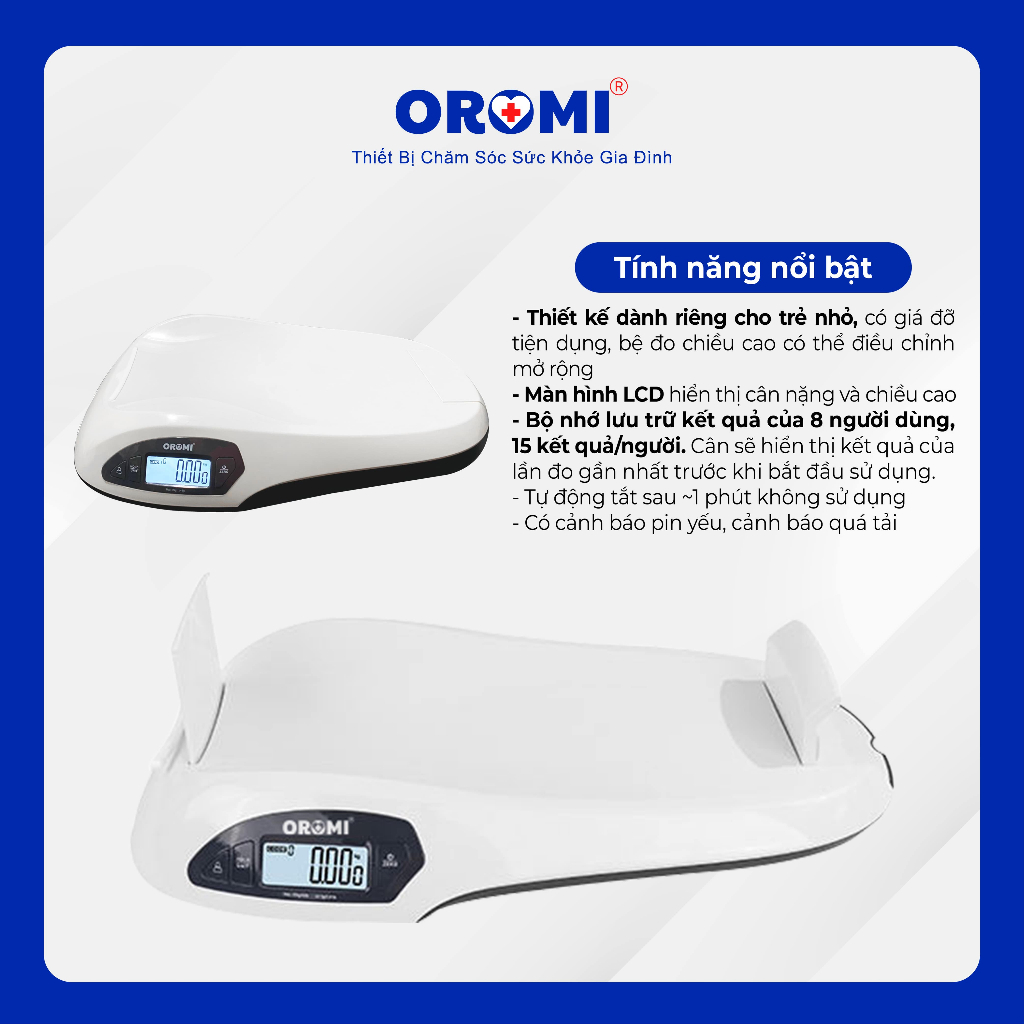 Cân Điện Tử Trẻ Em OROMI ER7210 - Cân Trẻ Sơ Sinh Kỹ Thuật Số