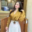Sơ mi nữ lụa cổ chéo công sở kèm hoa A2079 Kymie