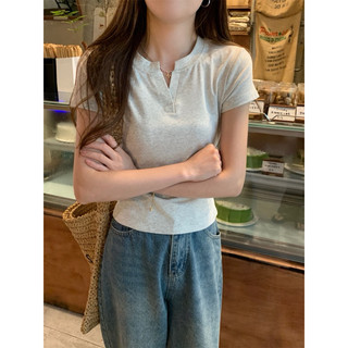 Áo Babytee Cổ Trụ Tàu Tay Ngắn Nữ Ôm body Tôn Dáng