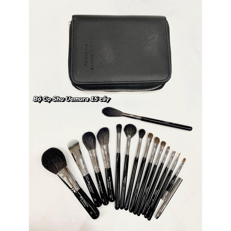 Bộ cọ cá nhân Shu Uemura 15 cây. Hàng cao cấp, lông cực kì bám phấn, êm dịu với làn da.