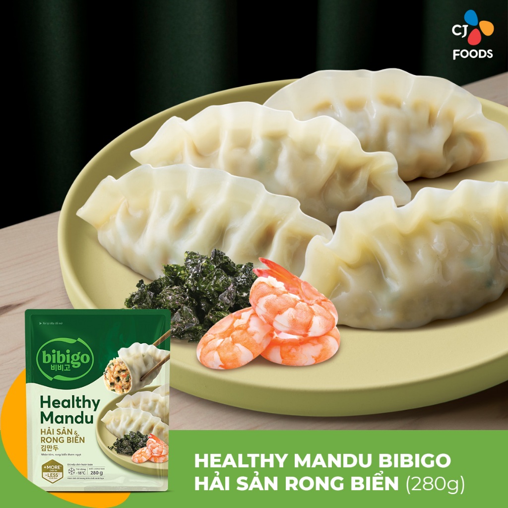 Ảnh Bánh xếp Healthy Mandu Hàn Quốc Bibigo – nhân Hải Sản & Rong Biển 280g -Date 08/2025 4