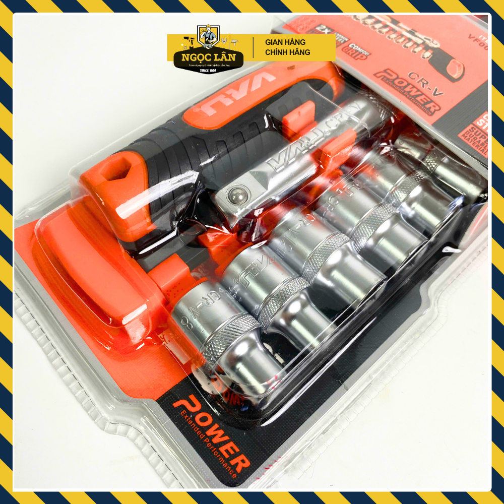 Bộ khẩu tự động 12 chi tiết 1/2 inch 8-24mm thép CRV cao cấp VAU (Bộ đầu khẩu, cần tự động & nối dài)