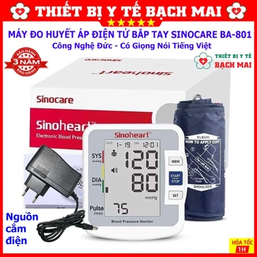 Máy Đo Huyết Áp SINOCARE BA801 Có Giọng Nói Tiếng Việt - Bảo Hành 05 Năm