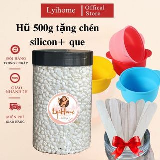 [TẶNG CHÉN] Hũ 500g dòng sáp wax lông nóng sữa dừa cao cấp lấy sạch tận gốc lyihome, sáp wax dẻo