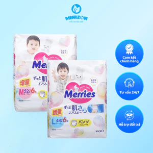 Tã Bỉm Quần Merries Nội Địa cộng miếng đủ size M52+6/L44+6/XL38+6/XXL26+2