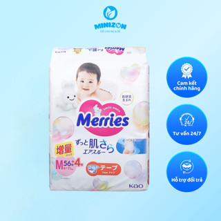 [Mẫu Mới] Tã Bỉm Dán Merries Nội Địa cộng miếng đủ size NB76+6/S70+6/M56+4