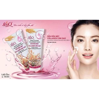 Sữa rửa mặt Colagen Cám Gạo Leoq 100ml .Chăm sóc làm đẹp da mặt Nữ SKINCARE Women