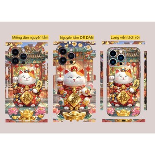 Miếng dán Skin Mặt Lưng Mèo thần tài MS036 FULL VIỀN Dành cho 15 pro max 14 pro max 13 pro max - FukiShop