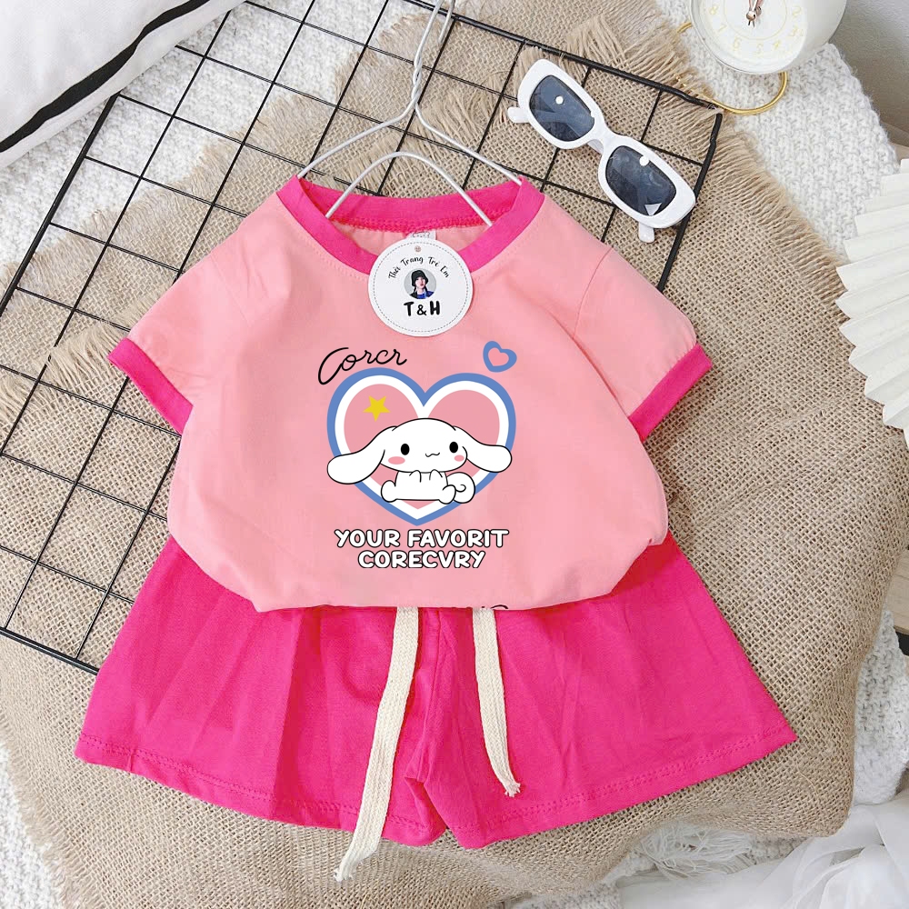 [8-40Kg] Bộ đồ bé gái in hình HOT TREND chất vải mềm mịn thoáng mát được các bé yêu thích BGD12