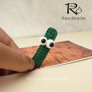 Kẹp tóc bé sâu xanh dễ thương cho nữ và bé gái 4.5cm |Cặp tóc mái len Handmade |Shop Rô Handmade