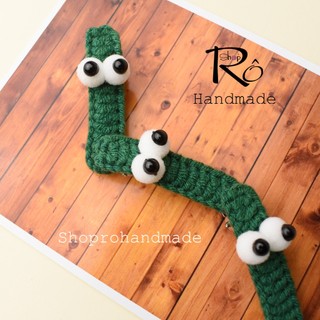 Kẹp tóc bé sâu xanh dễ thương cho nữ và bé gái 4.5cm |Cặp tóc mái len Handmade |Shop Rô Handmade