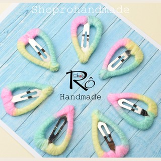 Kẹp tóc hình ngôi sao năm cánh len cute cho bé gái 3cm |Cặp tóc mái bên đẹp |Shop Rô Handmade