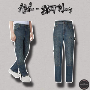 ⚡️[Hight Quality] Quần Jeans Lu1s Vu11on Blue Monogram Workwear Denim Pants-Điềm Nhấn Họa Tiết Dập Nổi Cách Điệu Loại 1