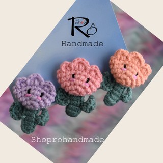Kẹp tóc hình bông hoa ngộ nghĩnh cho nữ và bé gái 4.5cm |Cặp tóc mái dễ thương |Shop Rô Handmade