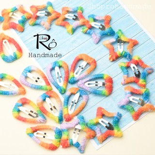 Kẹp tóc mái hình ngôi sao năm cánh cho bé gái 3cm |Cặp tóc trái tim nhiều màu |Shop Rô Handmade