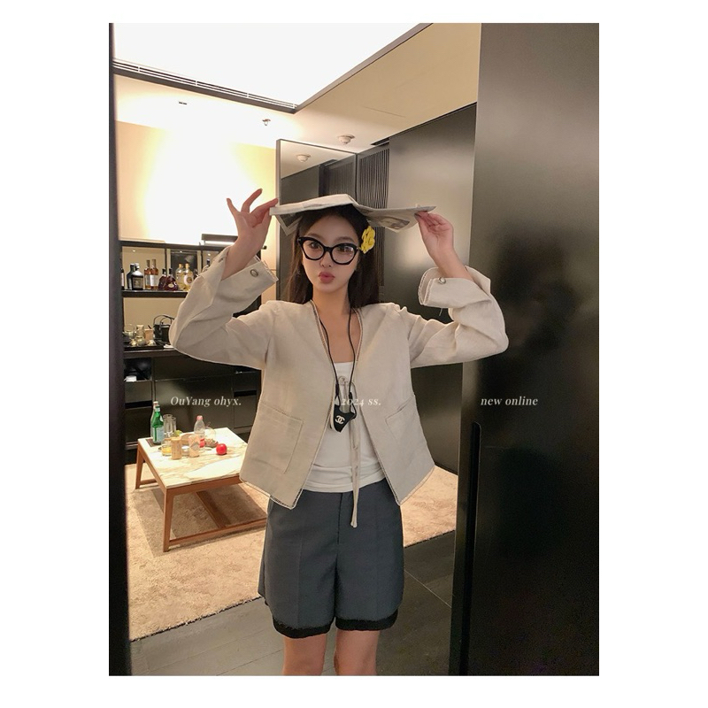 Amy set- set áo khoác ngoài và chân váy dài linen