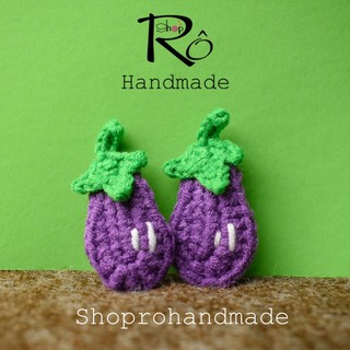 Kẹp tóc trái cà tím đáng yêu cho nữ và bé gái 4.5cm |Đồ kẹp tóc trái cây dễ thương |Shop Rô Handmade