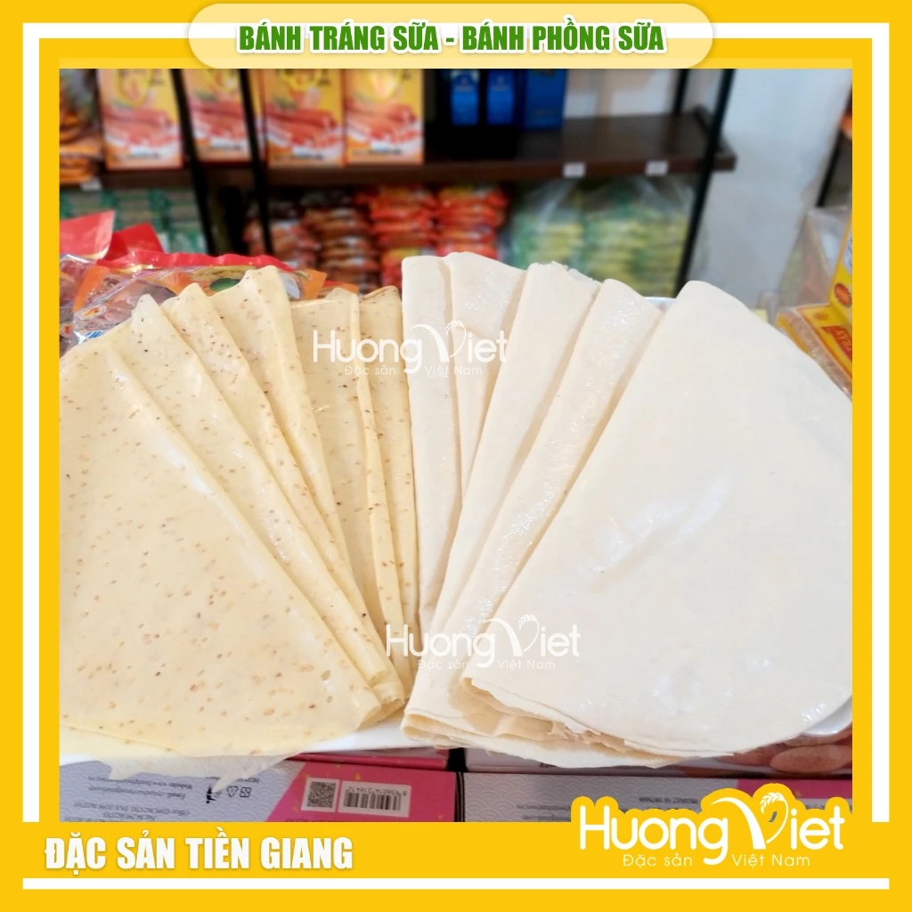 Bánh tráng sữa Hoàng Dung 250g, vị sầu riêng đặc biệt, bánh phồng sữa miền tây [TÚI 7 BÁNH]