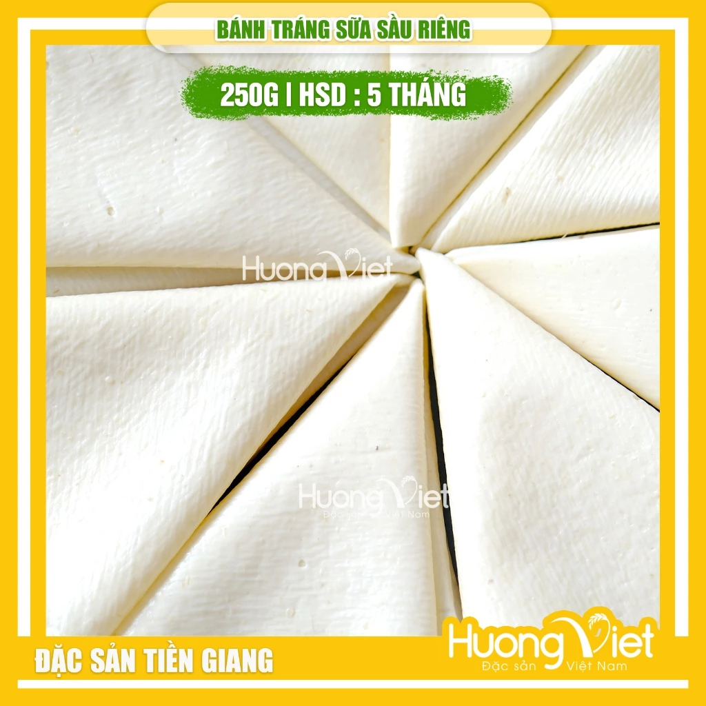 Bánh tráng sữa Hoàng Dung 250g, vị sầu riêng đặc biệt, bánh phồng sữa miền tây [TÚI 7 BÁNH]