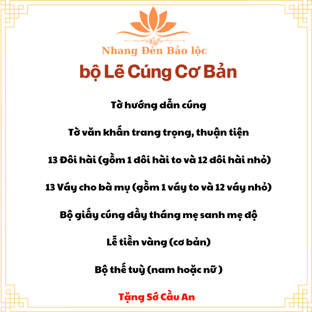 COMBO Đồ Cúng Mụ CHUẨN 2025, Cúng Đầy Tháng ,Thôi Nôi ,Cúng Căn, Bé Trai- Bé Gái Kèm Bài Khấn