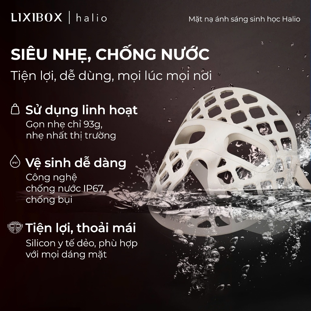 [SPLIVE] Mặt Nạ Ánh Sáng Halio PureGlow Ultralite Silicone LED Face Mask