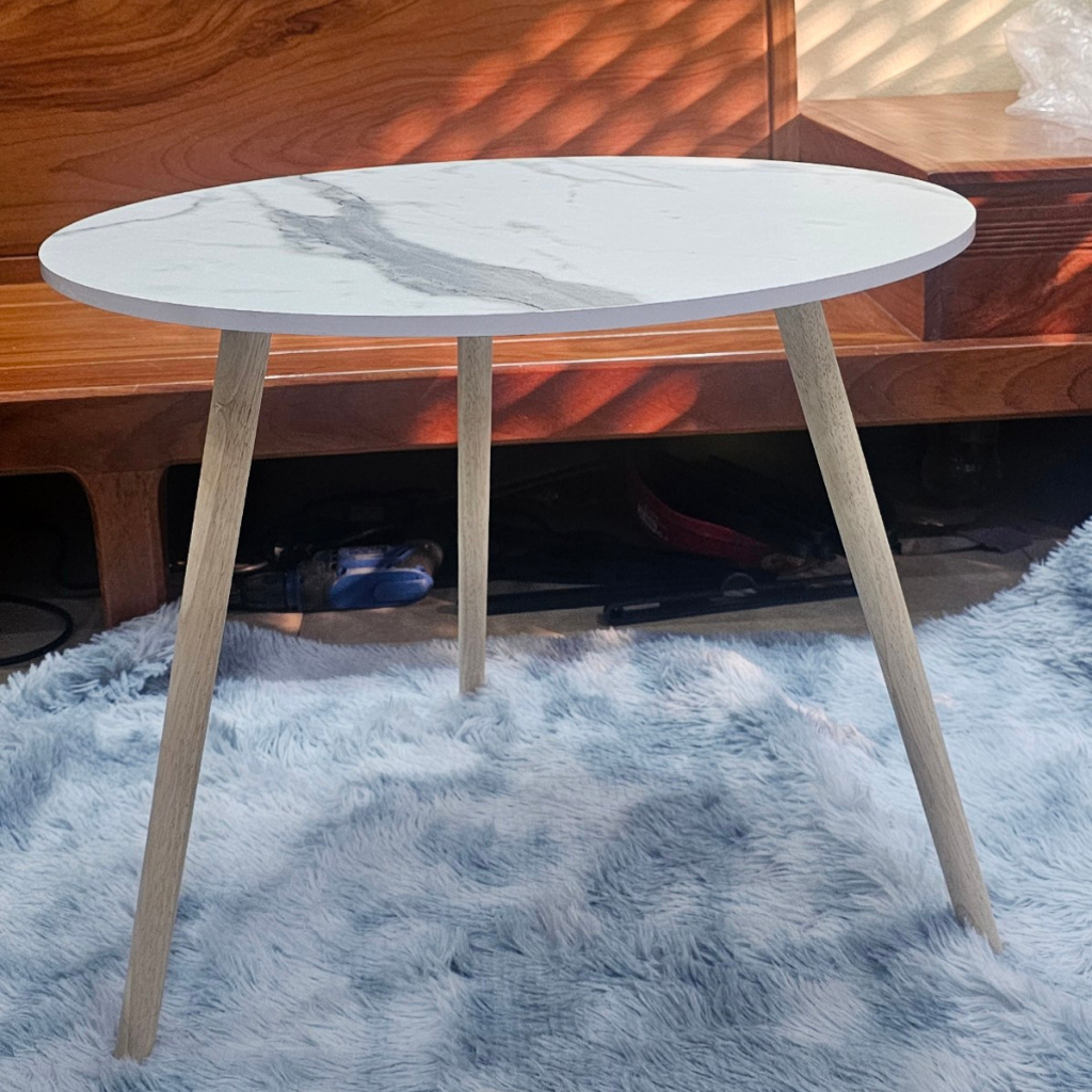 Bàn trà tròn sofa, bàn tròn cafe ngồi bệt chân gỗ tự nhiên tiện ích