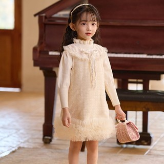 𝐀𝐩𝐫𝐢𝐥 𝐛𝐞́𝐛𝐞́ - SET TUTU váy dạ suông màu trắng be đỏ mùa đông mặc tết cho bé gái sang chảnh tiểu thư