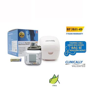 (Chính hãng) Máy Đo Huyết Áp Cổ Tay Microlife BP 3BJ1-4D | Công Nghệ MAM Tự Đo 3 Lần - Bảo hành 5 năm - CHIKA