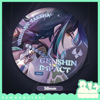 [Sẵn VN] Huy Hiệu Pin Ghim Dạng Tròn 58mm Cài Áo / Túi / Balo Màn PE Nhũ Bạc Phong Cách Game Genshin Impact