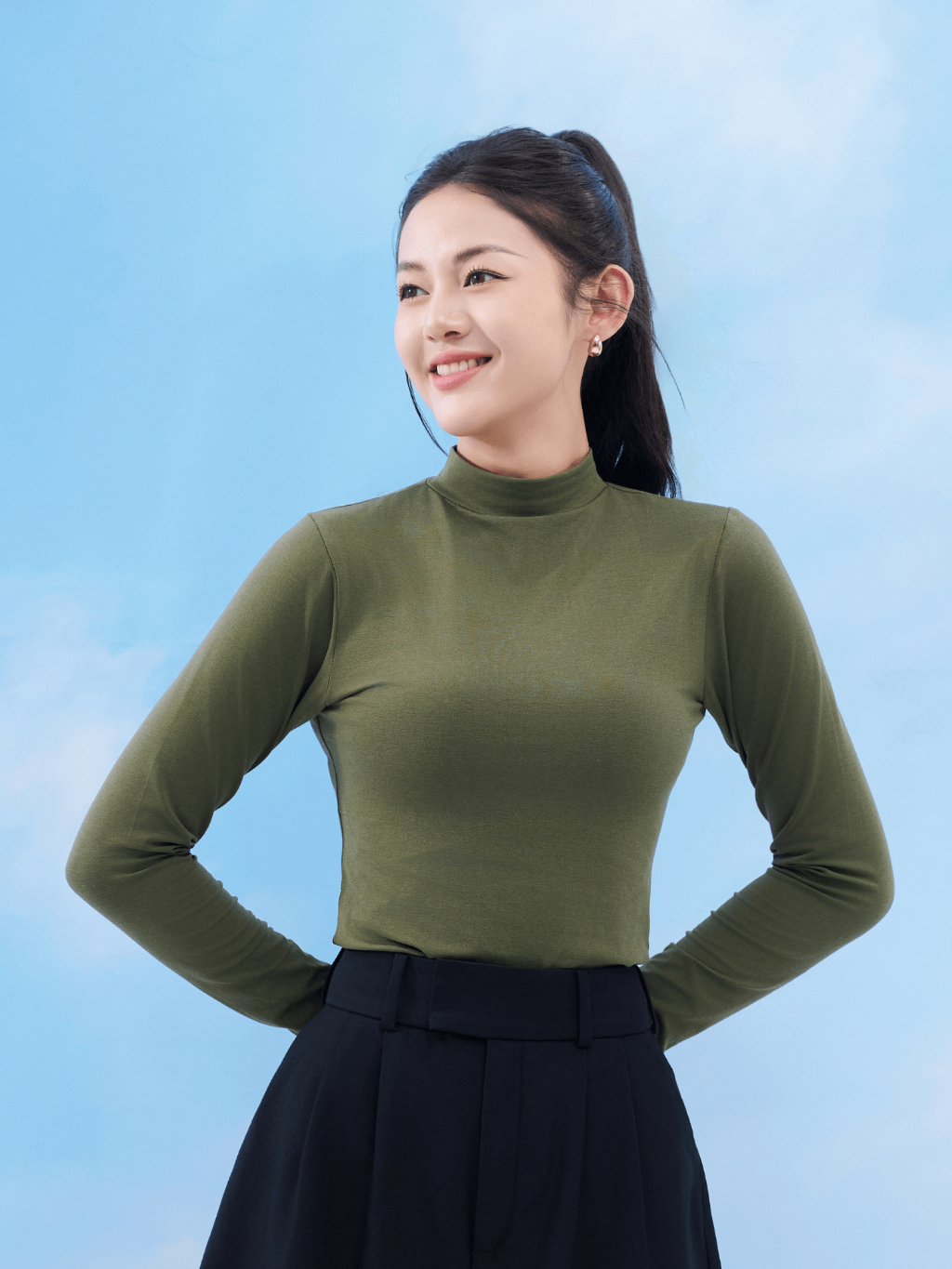 Ảnh Áo Giữ Nhiệt Nữ Cổ Cao LAROMA | Giữ Ấm - Siêu Co Dãn - Vải Thơm - Kháng Khuẩn 2