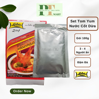 Hộp Tom Yum Nước Cốt Dừa 2 trong 1 hiệu Lobo. Tomyum Creamed Coconut --> Tom Yum hộp giấy 2:1