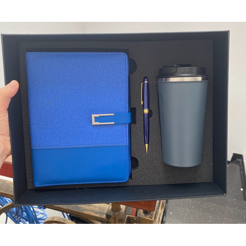 Giftset - bộ quà tặng sổ tay da + ly giữ nhiệt + bút ký - quà tặng văn phòng,  thầy cô - in khắc theo yêu cầu | Shopee Việt Nam