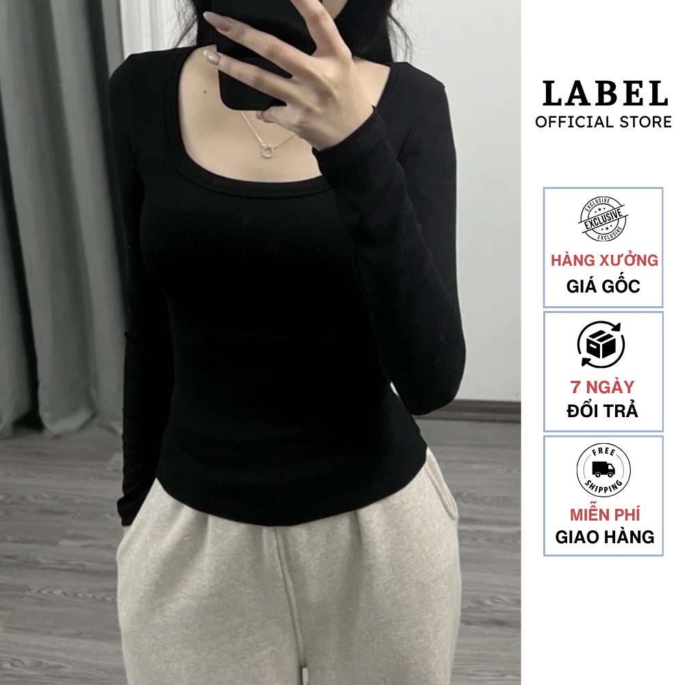 Áo len tăm cổ tròn dài tay dáng body basic dễ phối đồ