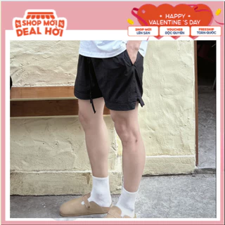 Quần Short Dù 2 lớp unisex MENSHOP. (TRẮNG/ĐEN) basic