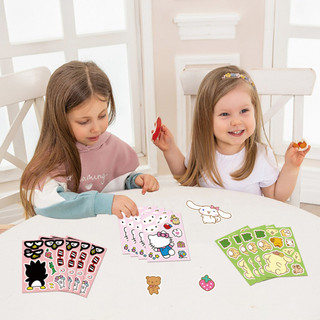 Set 8 Tấm Hình Tranh Dán Nhân Vật Hoạt Hình Labrador Kitty Mymelody Kuromi Cinnamoroll, Set Dán Hình Thủ Công Cho Bé