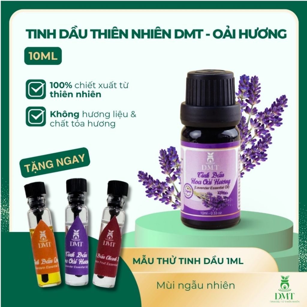Tinh dầu Lavender (Oải hương) nguyên chất DMT - tinh dầu lavender ngủ ngon, thiên nhiên 5ml/10ml