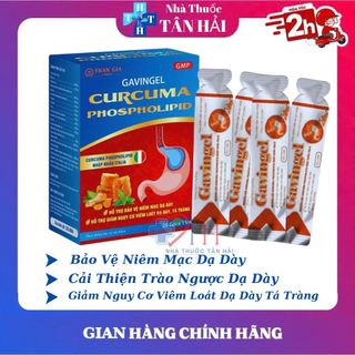 Gel dạ dày CURCUMA phospholipid Trần Gia, cải thiện tình trạng trào ngược viêm loét dạ dày, hộp 20gói