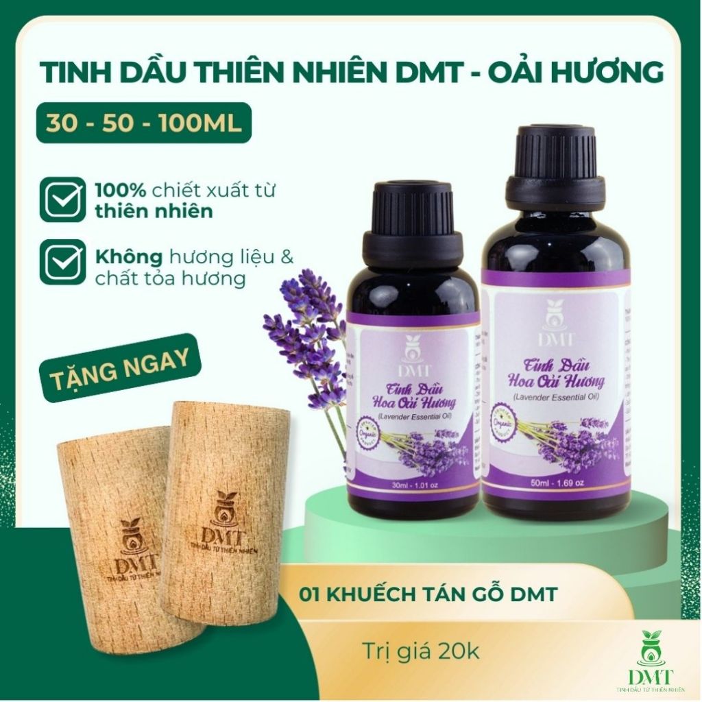 Tinh dầu Lavender Oải Hương DMT - Thơm dịu không gian, phù hợp phòng ngủ, phòng làm việc, ô tô