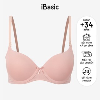 [MUA ÁO TẶNG QUẦN] Bộ đồ lót nữ iBasic áo ngực có gọng mút vừa và quần không đường may lưng vừa BRAW130+V119